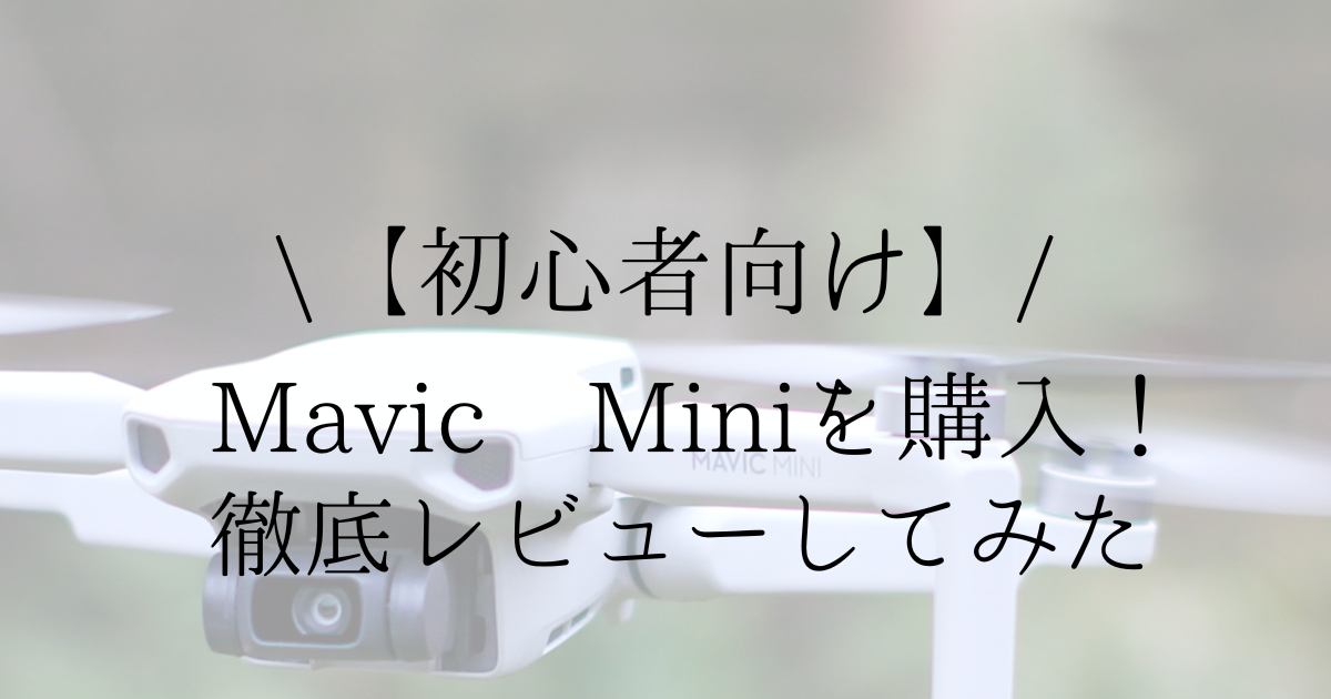 【初心者向け】DJI Mavic Miniを購入！徹底レビューしてみました 